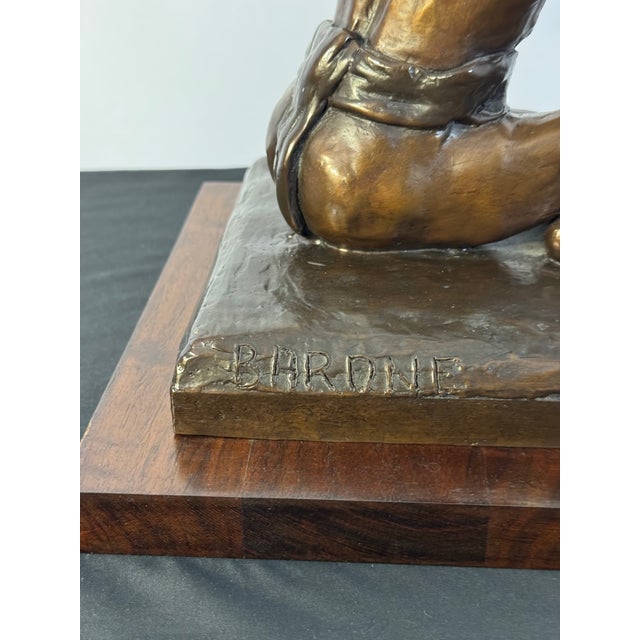 Wood 2011 Janice Barone Signed Bronze “Sumo Wrestler” Sculpture For Sale - Image 7 of 11