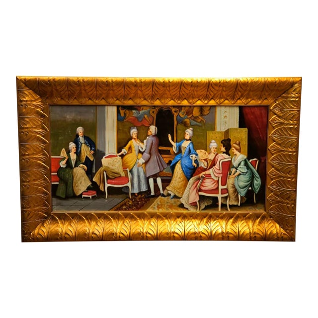 Victorian Living Room Wall Art Print on Cotton Fabric For Sale