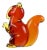Vintage Murano Seguso Sommerso Orange Red Yellow Italian Art Glass Mid Century Squirrel Figurine For Sale