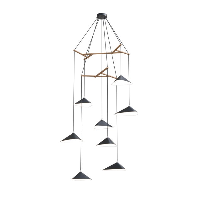 Gray Emily V8 Group in Semi Matte Paint Pendant from Moss Objects For Sale - Image 8 of 8