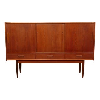 Vintage Brown Highboard in Teak For Sale