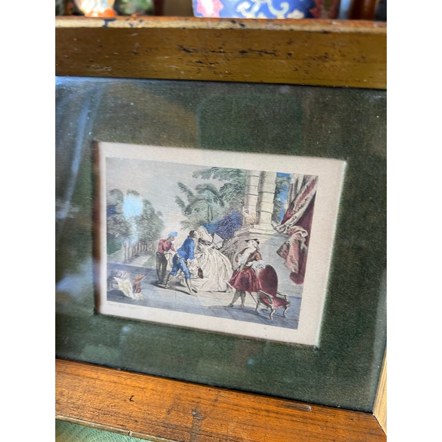 1970s Small French Framed Print, in Nicolas Lancret Style For Sale In Atlanta - Image 6 of 7