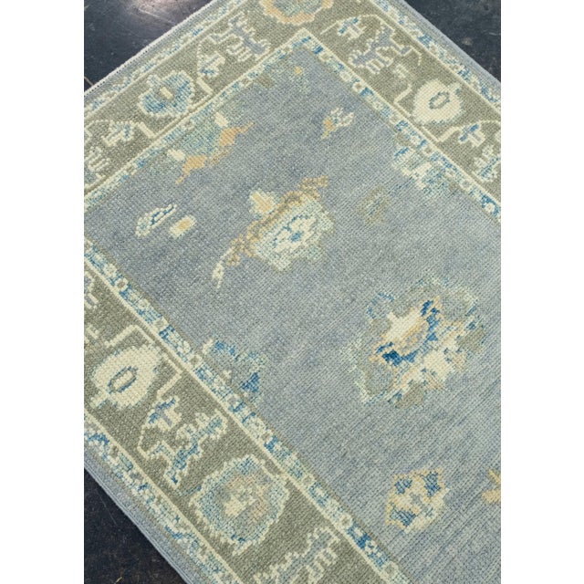 Turkish Oushak Runner Rug 3' x 11'5" #17060 For Sale In Houston - Image 6 of 8