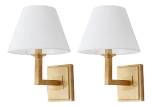 14.5 Inch H Wall Sconce in Gold - a Pair