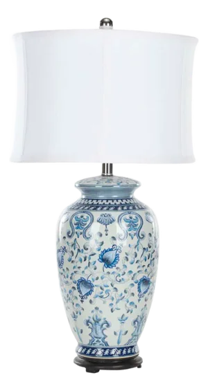 Blue/White Chinoiserie Lamp in Blue/White