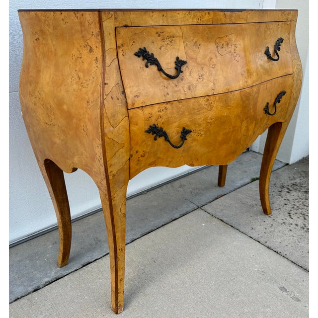Italian Mid 20th Century Italian Olive Wood Hall Bombe Chest For Sale - Image 3 of 11
