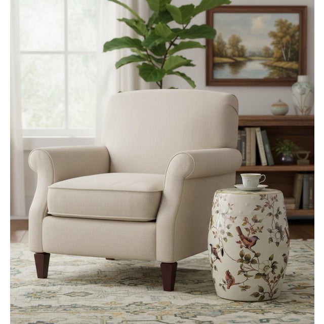 Ceramic Chinoiserie Ceramic Garden Stool With Birds & Camellias For Sale - Image 7 of 7