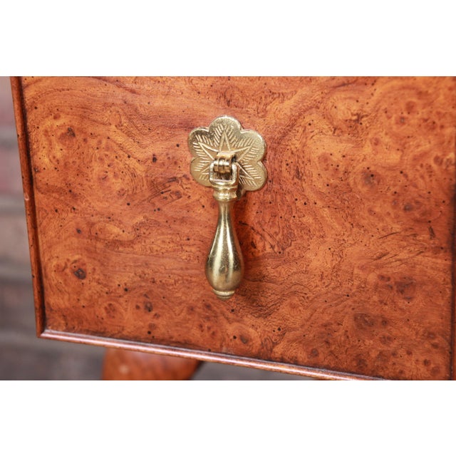 Wood Baker Furniture Chippendale Banded Mahogany and Burled Walnut Sideboard Server, Newly Refinished For Sale - Image 7 of 13