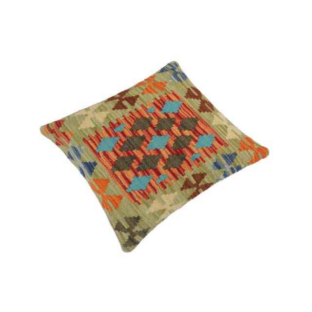Shabby Chic Hand-Woven Turkish Kilim Throw Pillow For Sale In New York - Image 6 of 8