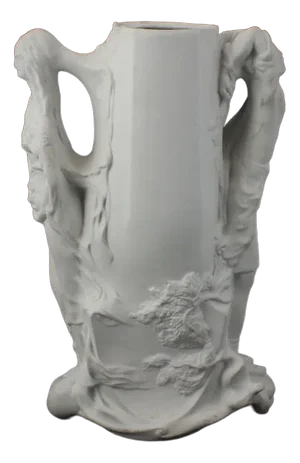 Bisquit Vase with Male and Female Characters, 1890s