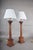Brown Neoclassical Wooden Fluted Column Table Lamps, 1960s, Set of 2 For Sale - Image 8 of 15