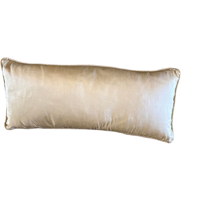 Fortuny Vintage Italian Champagne and Pale Blue Fortuny Pillow. For Sale - Image 4 of 4