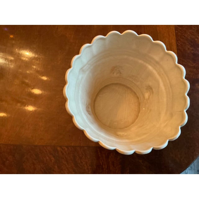 Vintage Creamware Cachepot Pot/Planter For Sale - Image 4 of 9