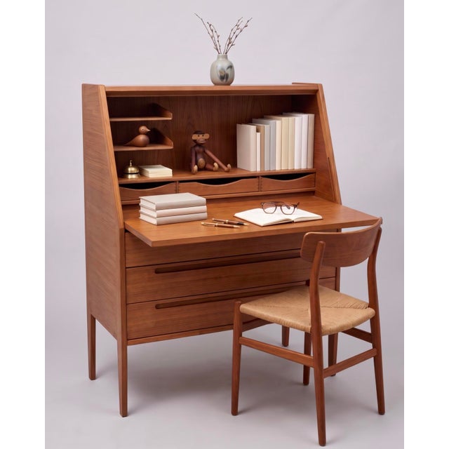 1960s Model No. 63 Teak Wood Secretary by Kai Kristiansen for Tørring Møbelfabrik and HJN Møbler, Denmark, 1960s For Sale - Image 5 of 18