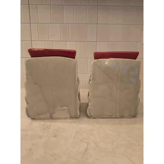 Kathryn McCoy McCoy Art Deco Bookends Vases - A Pair, 1930s -40's For Sale - Image 4 of 5