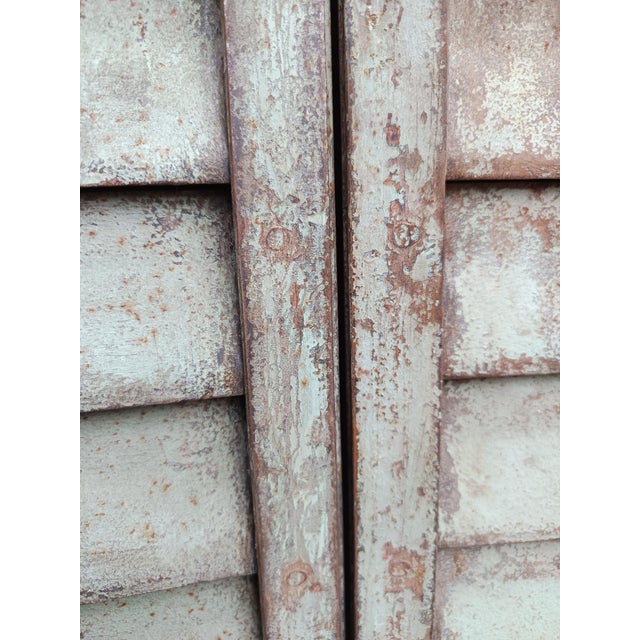 Green Antique Patinated Metal Shutters, 1920s, Set of 12 For Sale - Image 8 of 16