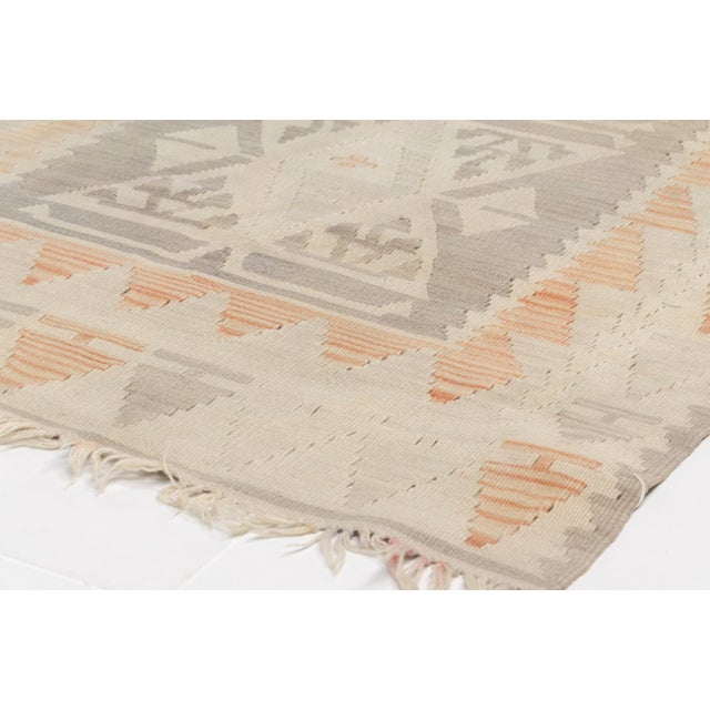 Oushak Vintage Small Kilim Rug For Sale - Image 4 of 10