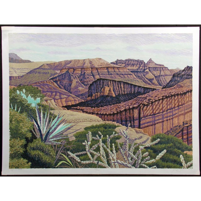 Gordon Mortensen "Apache Trail" Woodcut Reduction Limited Edition 1982 For Sale In Denver - Image 6 of 7