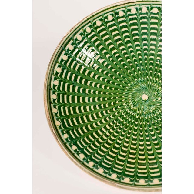 Folk Art Artisanal Ceramic Hand Painted Plates Set of Two For Sale - Image 3 of 7