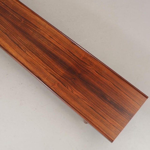 Mid-Century Modern Vintage Bench in Rosewood by Torbjørn Afdal for Bruksbo, Norway, 1960s For Sale - Image 3 of 7