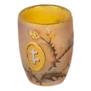 Lorraine Cross Glass Chalice from Daum, 1906 For Sale