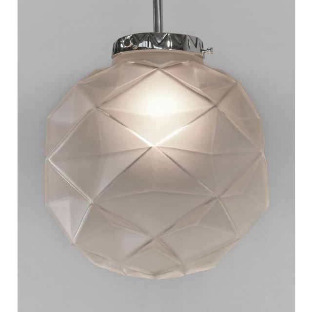 Silver French Art Deco Degue 1930s Pendant Light - 2 Available For Sale - Image 8 of 14