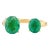 Genuine Emerald Toi Et Moi Open Ring in 14k Yellow Gold Size 7 For Sale