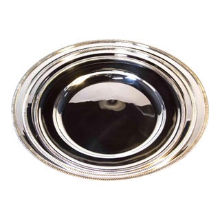 1970’s Vintage/New Old Stock Silverplate Oval Platters With Acanthus Leaves Applied Border- Set of 3 For Sale