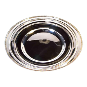 1970’s Vintage/New Silver Oval Platters With Acanthus Leaves Applied Border- Set of 3