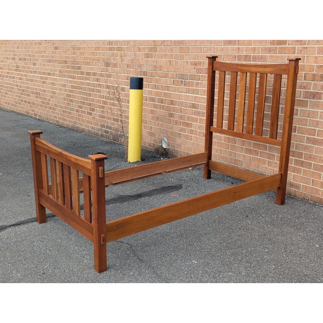 Mid 20th Century Lexington Cherry Wood Twin Size Bedframe For Sale - Image 5 of 15