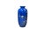 This stunning Chinese porcelain vase features a rich, vibrant cobalt blue glaze richly enameled with a vivid nature scene....