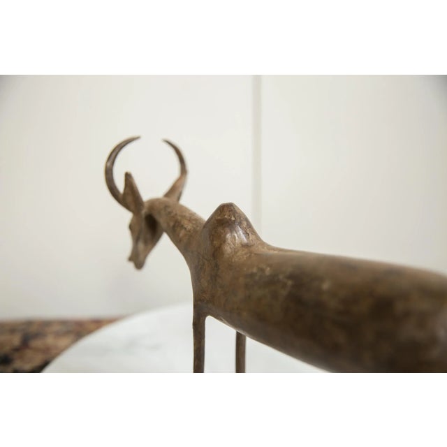 Mid 20th Century Vintage African Bronze Wildebeest For Sale - Image 5 of 9
