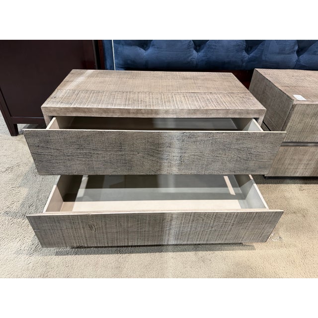 2010s Restoration Hardware Rustic Wood Nightstand For Sale - Image 5 of 6