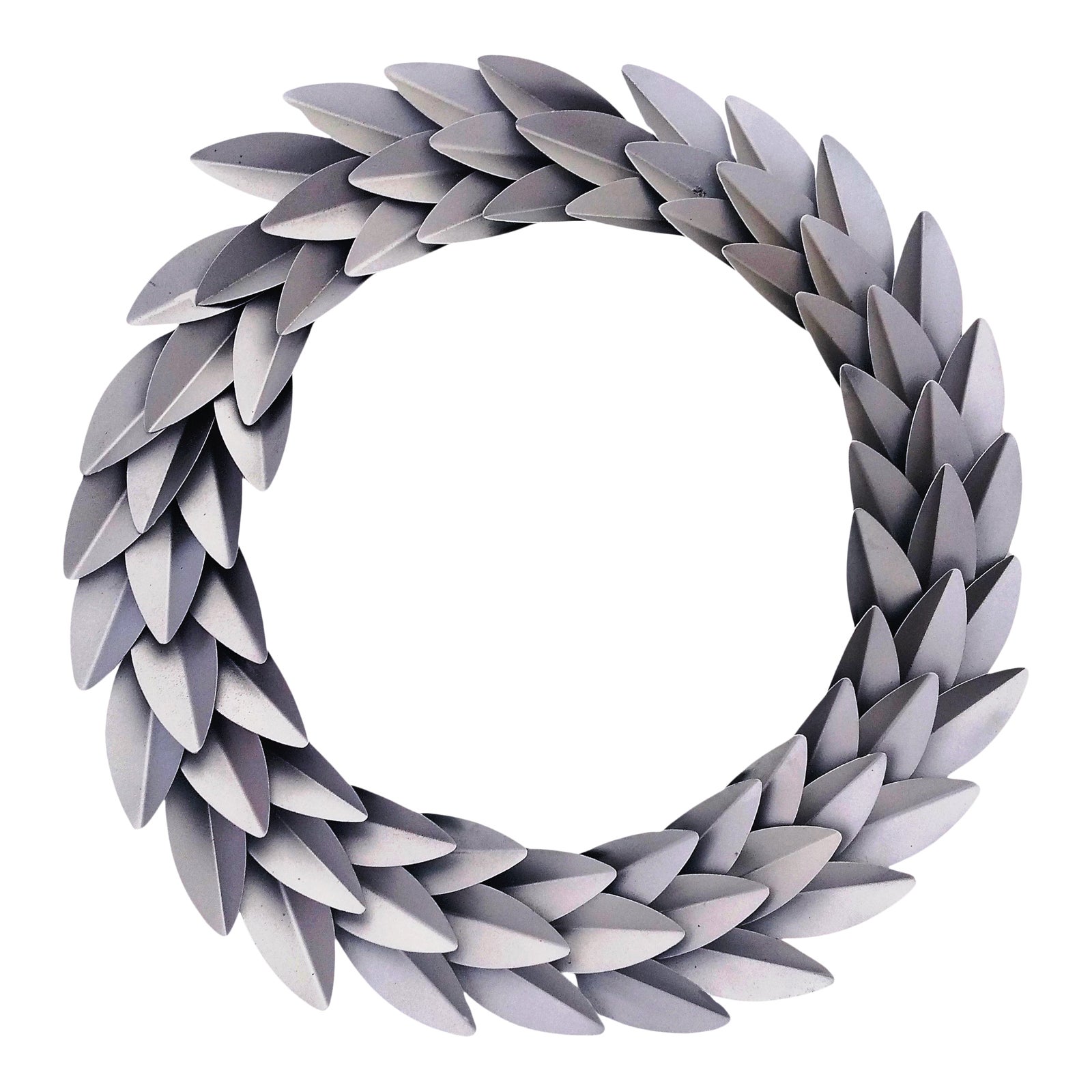 Antique Silver Metal Laureal Leaf Round Wreath Wall Décor Chairish