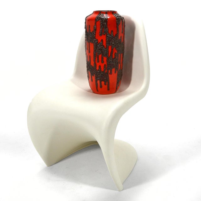 Red Mid 20th Century Oversize West German "Fat Lava" Vase For Sale - Image 8 of 8