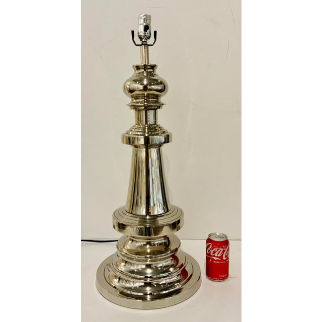 2020s Large Polished Nickel Warner Table Lamp For Sale - Image 5 of 5