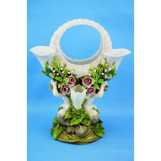 19th Century Porcelain Vase with Barbotine Tritons by Richard Eckert & Co. Volkstedt Rudolstadt, Germany, 1890s For Sale - Image 6 of 18