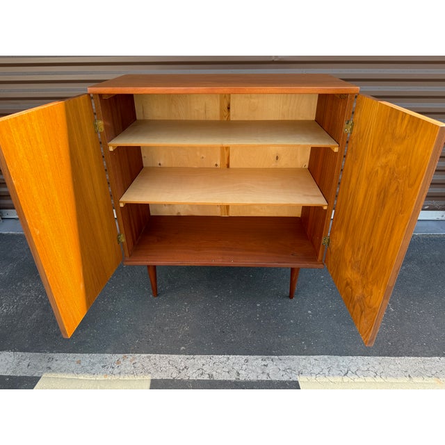 1960s Vintage Danish Modern Teak Cabinet From Hans Olsen For Sale - Image 5 of 6