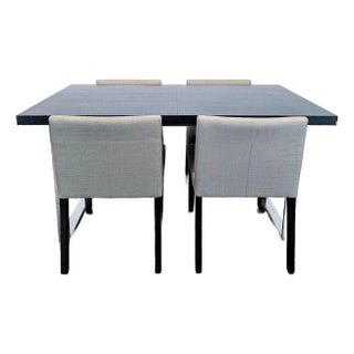 Eq3 Modern 5-Piece Dining Set With Rectangular Table and Upholstered Chairs For Sale