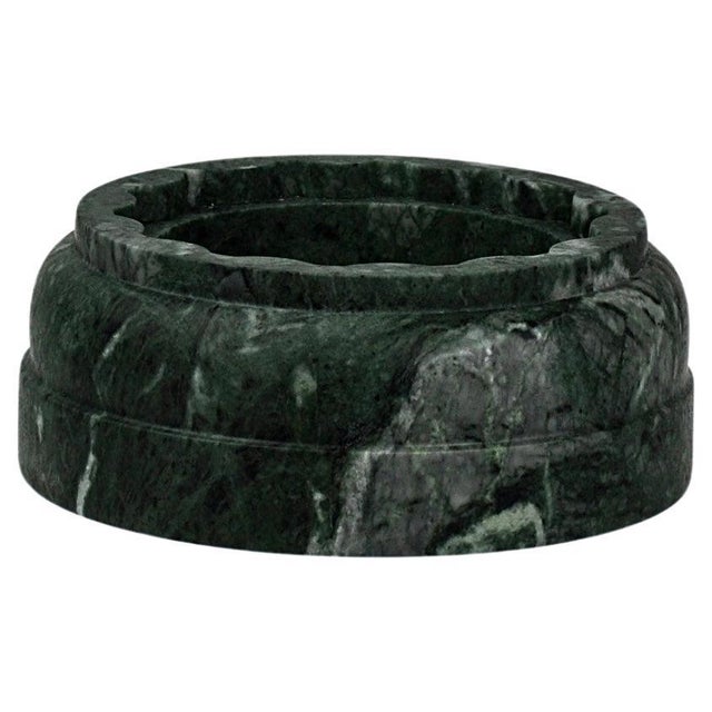 Handmade Column Vase in Satin Travertino Marble by Fiammetta V. For Sale - Image 9 of 18