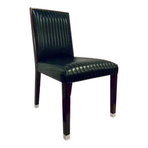 Ralph Lauren Transitional Dark Green Leather Parker Leather Side Chair