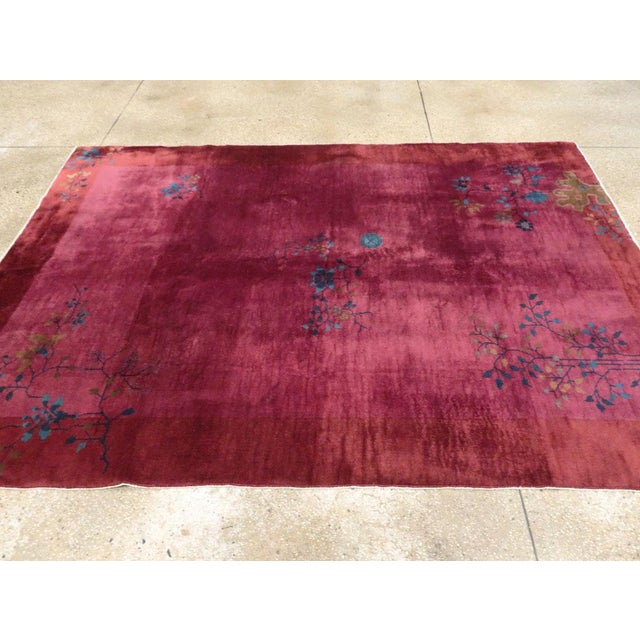 Galerie Shabab Collection Early 20th Century Chinese Art Deco Accent Rug For Sale In New York - Image 6 of 10