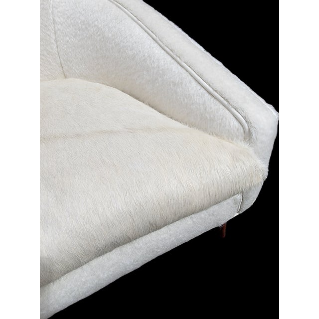 Lawrence Peabody Mid-Century Modern Lawrence Peabody Style Low Barrel Back Lounge Chair Newly Reupholstered For Sale - Image 4 of 4