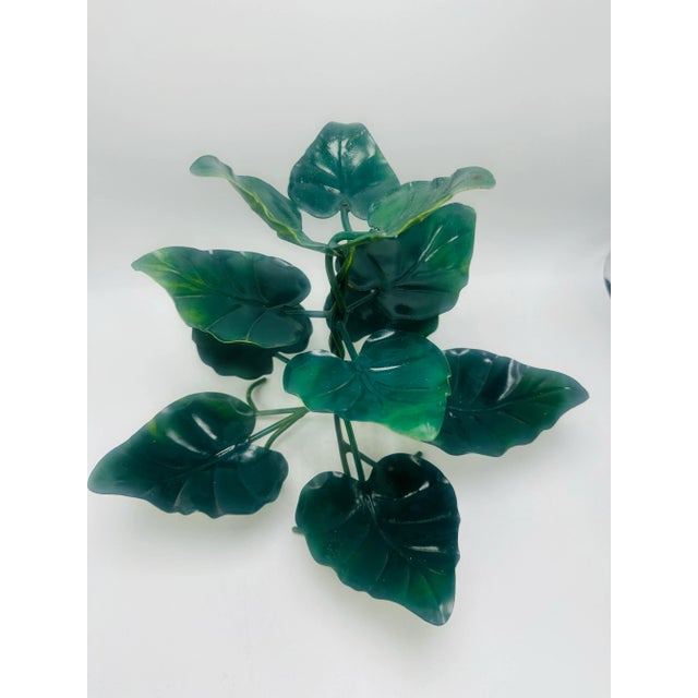 Metal Vintage Tole Leaf Stand For Sale - Image 7 of 9