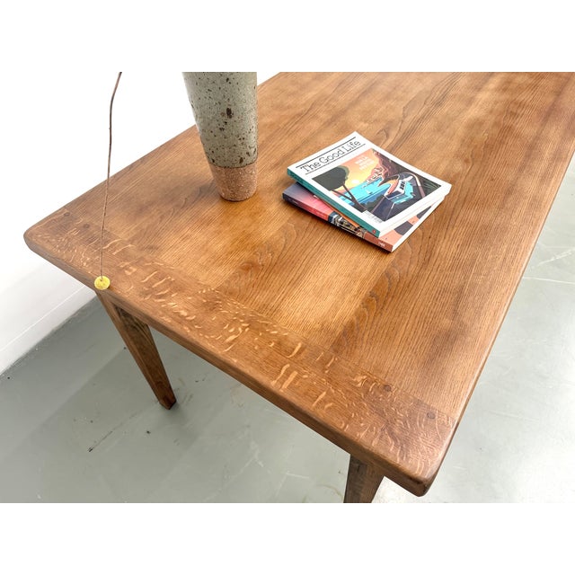 Farmhouse Table with Oak Top and Tapered Pine Legs, France, 1950s For Sale - Image 18 of 18