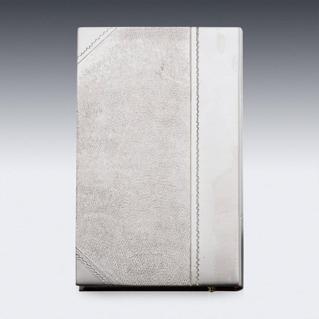 Gold Vintage English Silver Book Shaped Cigar Box, 2015 For Sale - Image 8 of 18