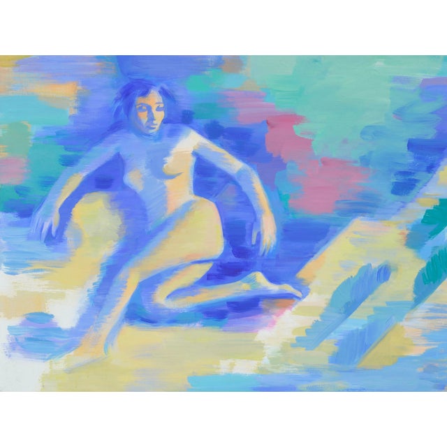 Bright and evocative San Francisco Abstract Expressionist painting with figure by Erle Loran (American, 1905-1999), c....