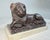 Stone Antique Hand Carved 19th Century Reclining Lion Solid Marble Sculpture Statue For Sale - Image 7 of 16