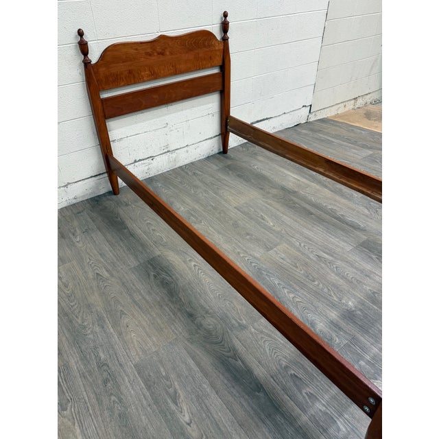 Vintage Twin Size Federal Style Empire Style American Tiger Maple Bed For Sale In Kansas City - Image 6 of 10