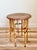 Wood Antique English Tortoiseshell Bamboo Side Table, Woven Rush Top For Sale - Image 7 of 12